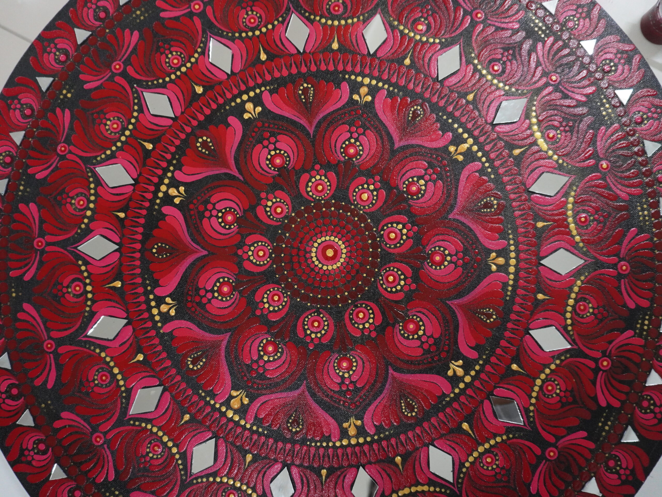 red & maroon mandala art i 24 inch round canvas by hastqala red & maroon mandala art i 24 inch round canvas by hastqala